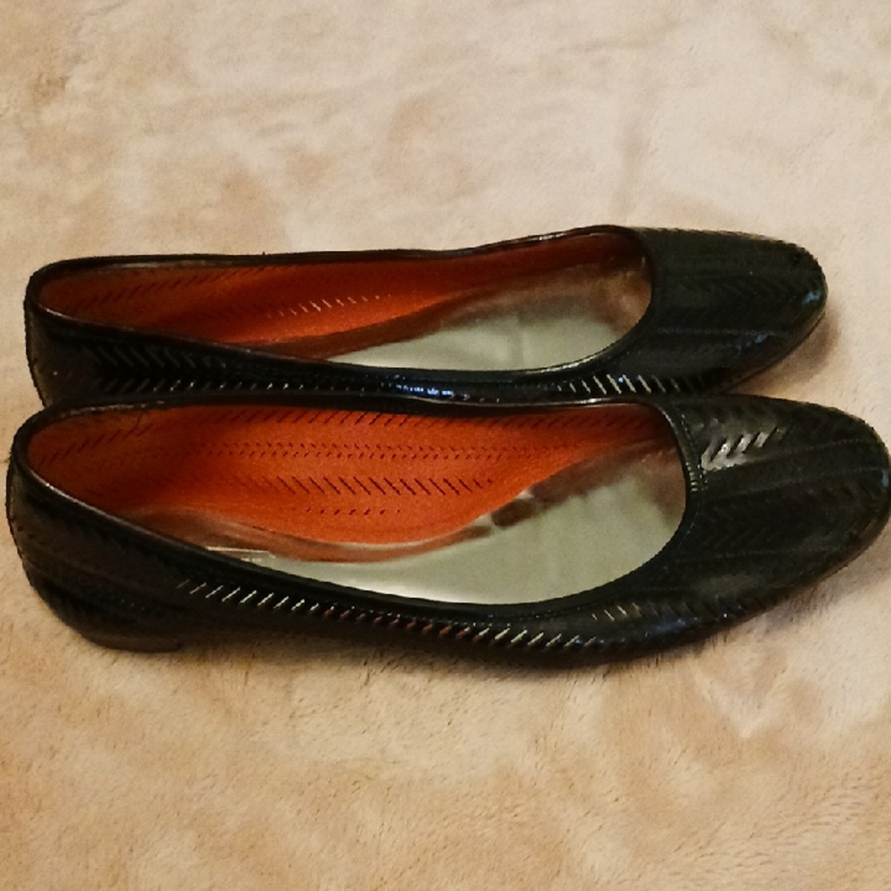 Coach Black Patent Leather Flats